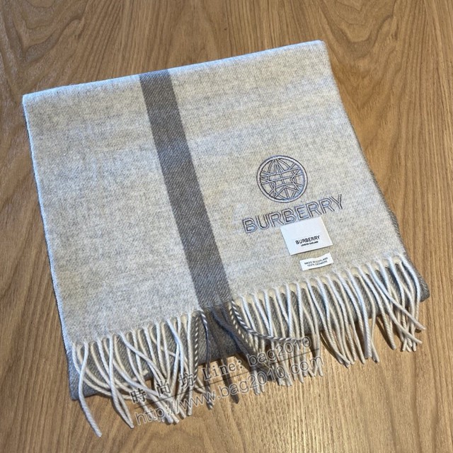 Burberry新款重磅水波紋羊絨圍巾 巴寶莉2021情侶款款純色圍巾  mmj1084